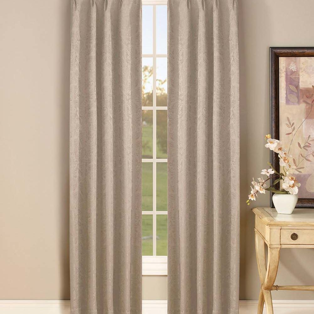 Triple pinch pleated curtains with curtain rod