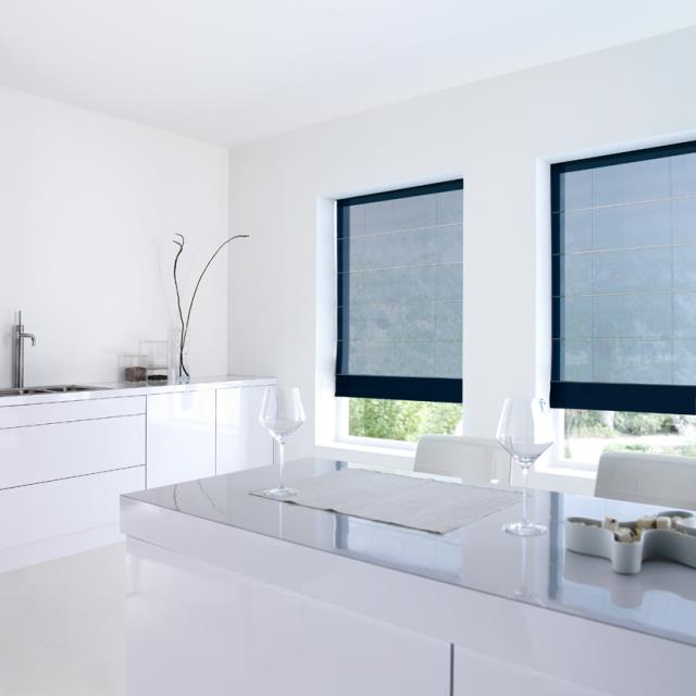 Black roman blinds and shades