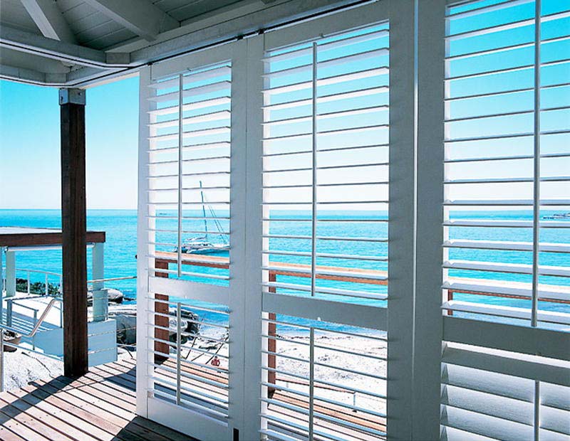 Aluminium shutters outdoor with a view