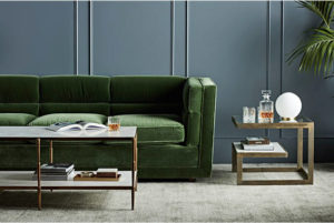 Velvet green sofa