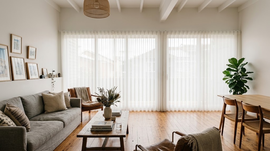 Living Room Light Filtering Blinds Sydney